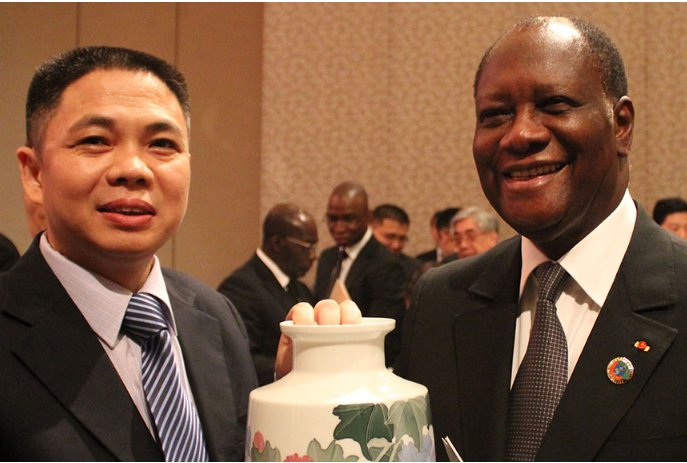 President Qin Changling meet with Mr. Alassane Quattarra , president of Ivory Coast.