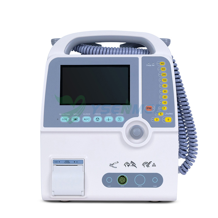 Difibrillation energy testing on YS-8000D biphasic defibrillator monitor.