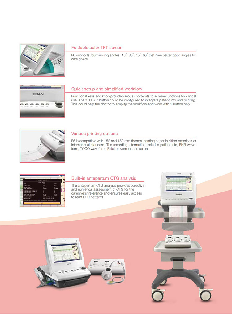 Edan F6 Medical Fetal And Maternal Monitor With 10 1 Inch Foldable