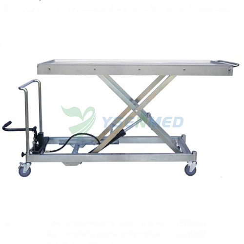 Stainless steel hydraulic mortuary corpse lift trolley YSSJT-52A