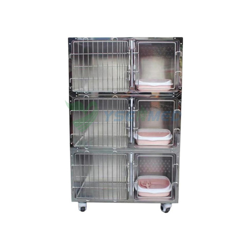 304 Stainless steel high end cat cage with independent cat toilet YSVET900M
