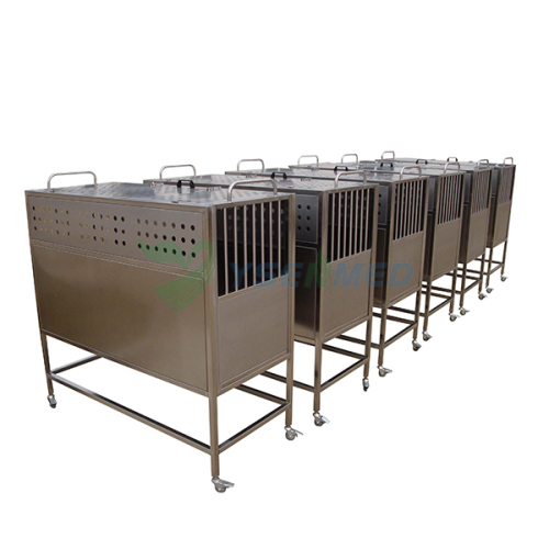 Mobile stainless pet transfer cage YSVET8105