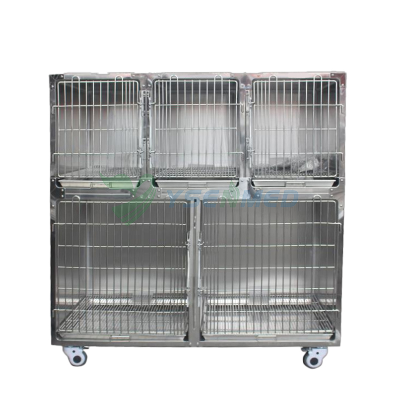 YSVET1500D Veterinary Stainless Cage Dog Cage Banks Stainless Kennel