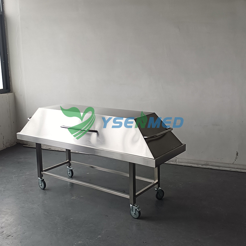YSENMED mortuary equipment including corpse freezer YSSTG0106B, corpse transfer cart YSTSC-2D and lifter YSSJT-1B arrive at a funeral parlor in Tanzan