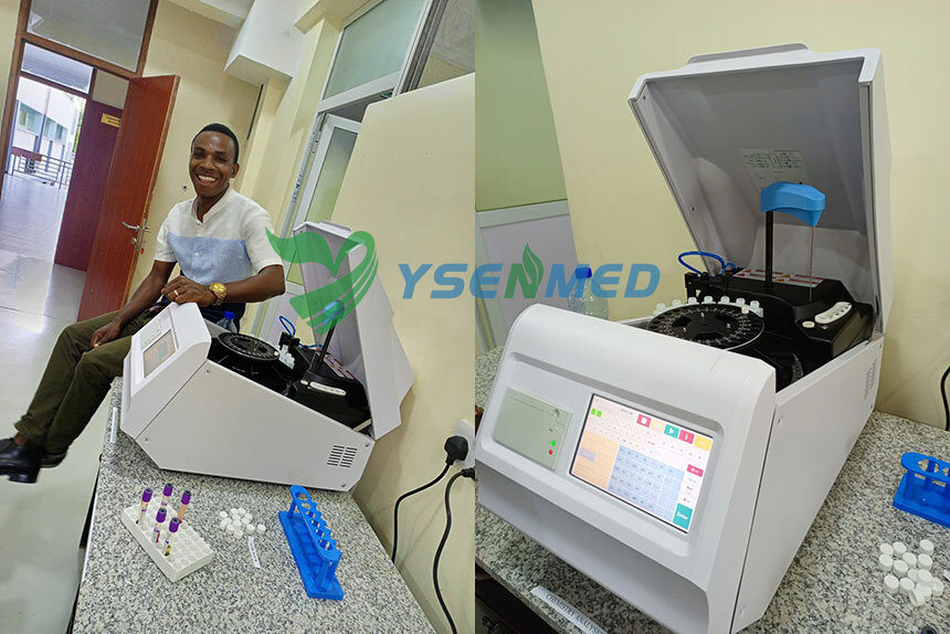 YSTE120S table-top mini auto chemistry analzyer is successfully installed in Tanzania.