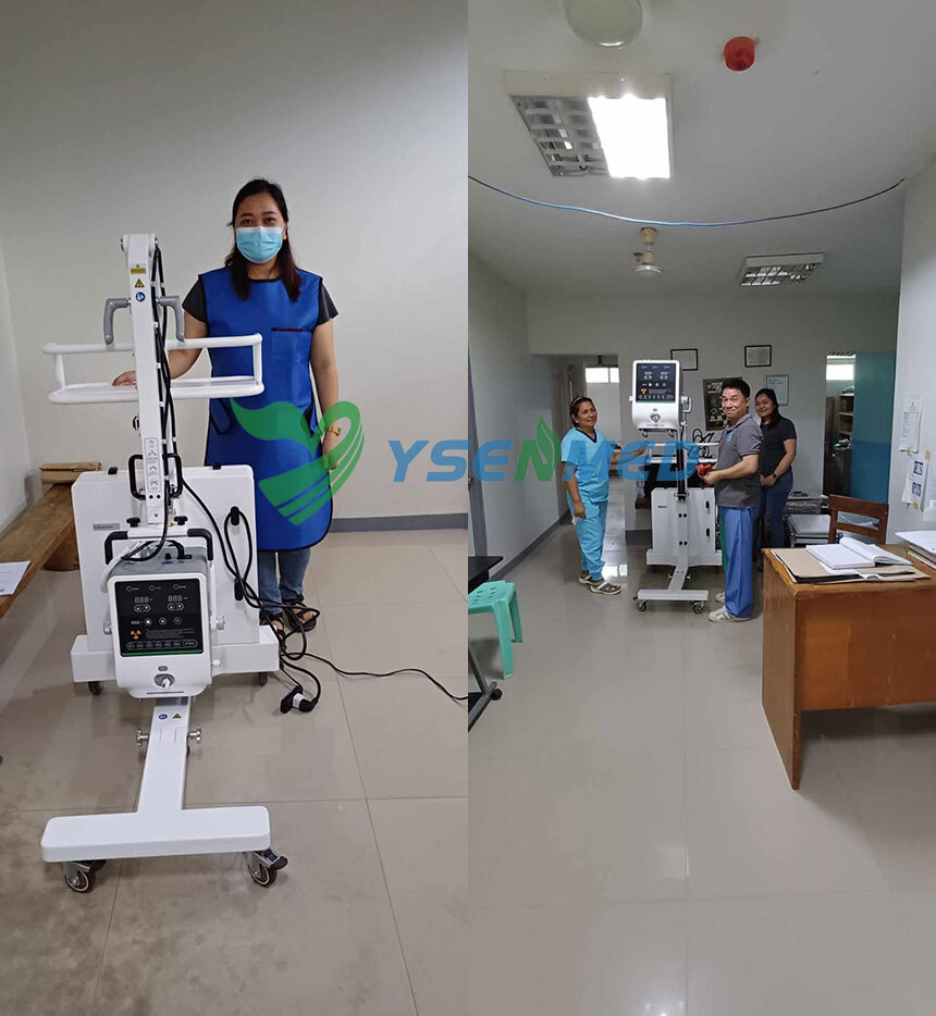 YSENMED YSX500D DR system and YSX-mDR5A mobile DR system set up in a hospital in Philippines.