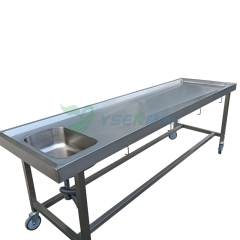 Mobile Stainless Steel Simple forensic autopsy table YSJPT-4A