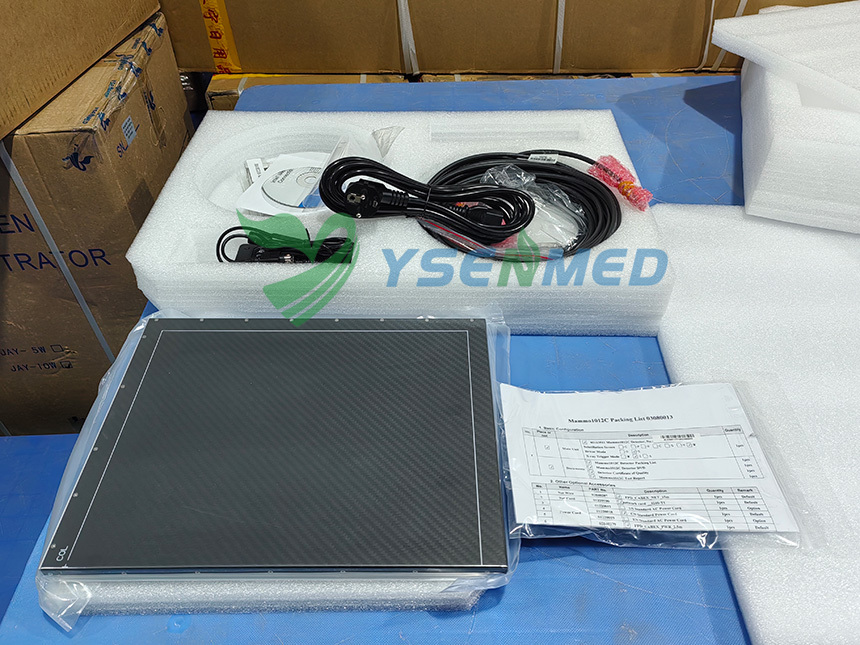 YSENMED YSFPD-R1012C mammography flat panel detector working well in Senegal hospital.