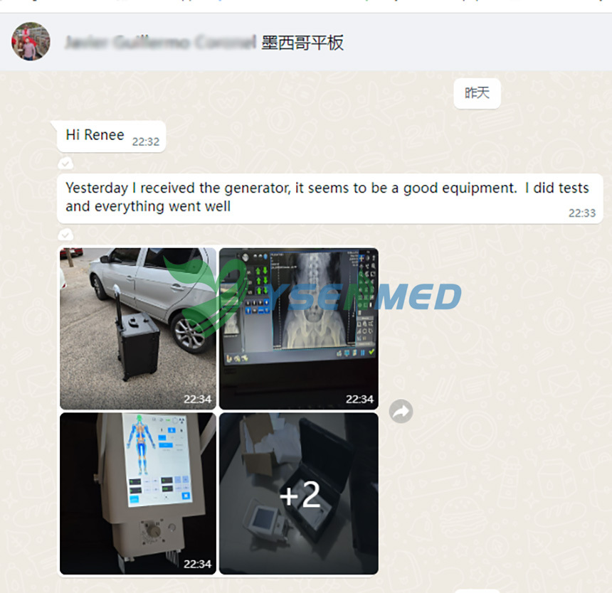 Mexican radiologist is happy with YSENMED portable digital x-ray system YSX056-PE