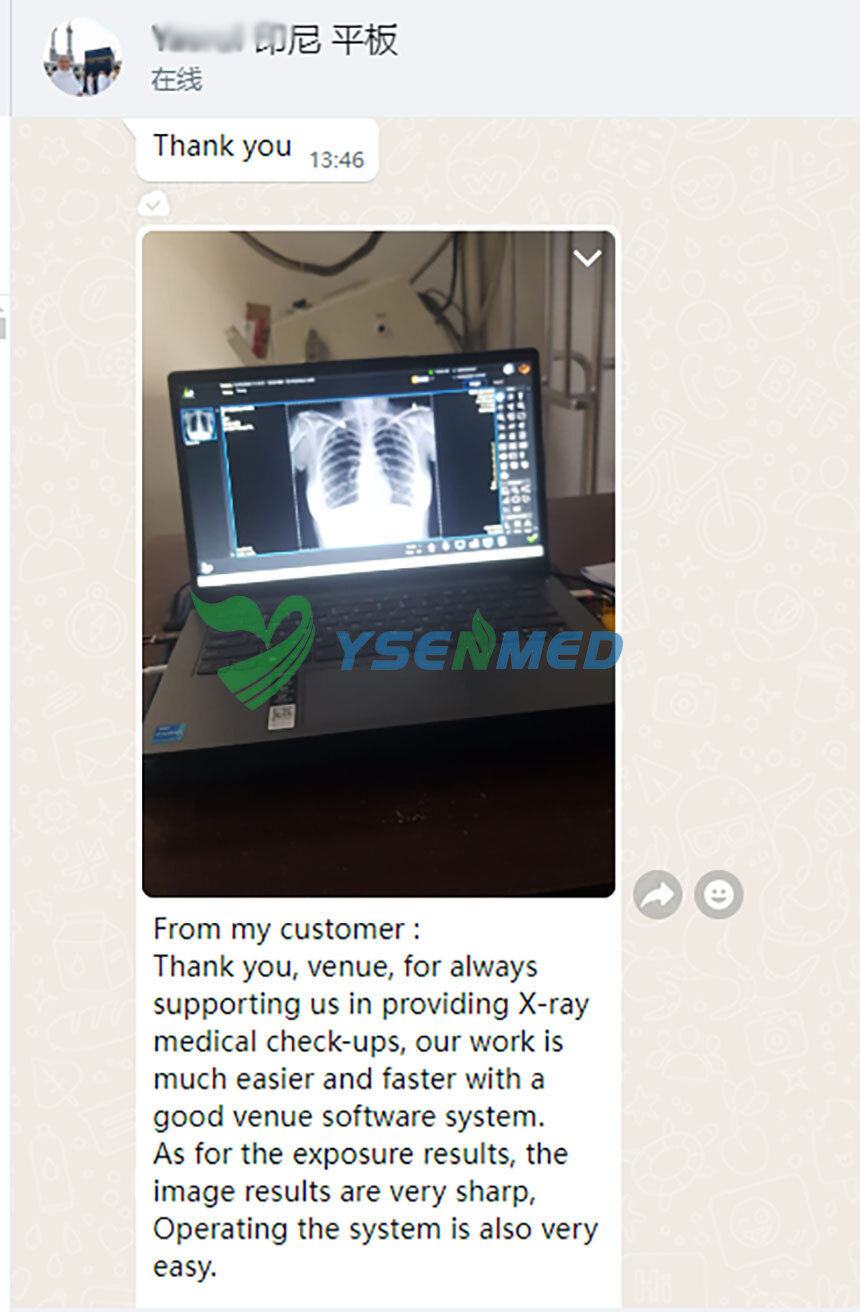 Indonesian doctor is happy & satisfied with YSENMED flat panel detector and service.