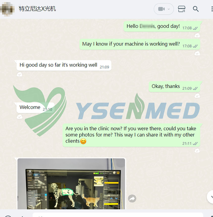 YSX056PE VET 5.6kW portable DR system working well in a vet clinic in