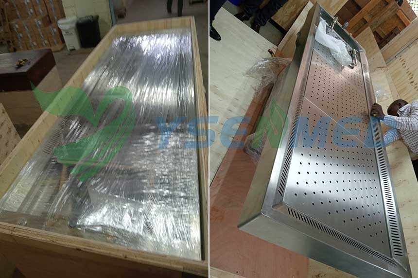 Good feedbacks from Kenyan customer on mortuary post-mortem table YSJPT20A