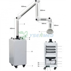 YSDEN-S61 Unité d'aspiration dentaire portable Machine d'aspiration dentaire extra-orale mobile
