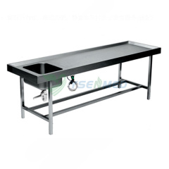 Mesa de autopsia forense simple fija con lavabo YSJPT-4B
