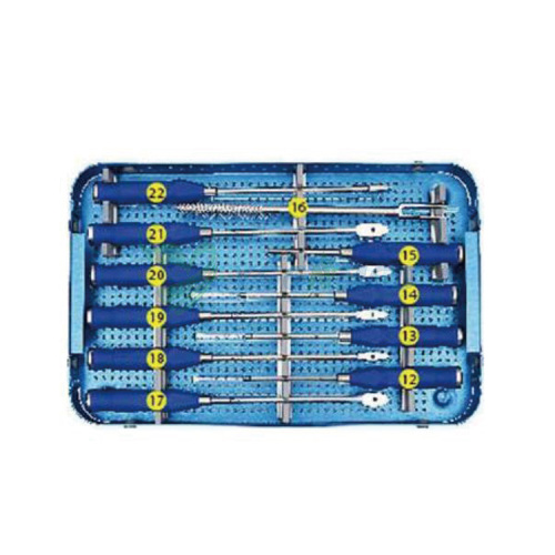 Ensemble d'instruments pour cage et cage lombaire en titane PLIF PEEK 2200-07