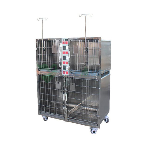 YSVET1220D 304 Stainless steel veterinary pet boarding cage with power socket