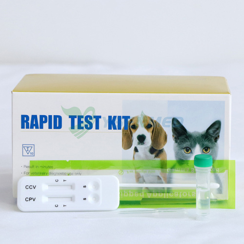 YSENMED Veterinary Rapid Test Strips CPV Ag + CCV Ag Antígeno del Parvovirus Canino y Antígeno del Corona Virus Canino Combo Test Rápido