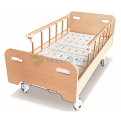 Lit d'infirmière manuel médical à double manivelle avec tête anti-collision en alliage d'aluminium YSGH1053