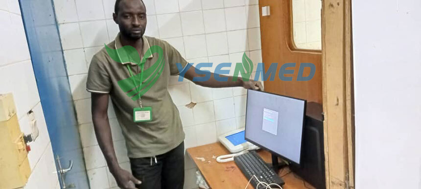 Engineer is installing YSENMED YSX500D 50kw 500mA digital x-ray system in a hospital
