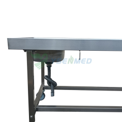 Mesa de autopsia forense simple móvil con fregadero YSJPT-4A