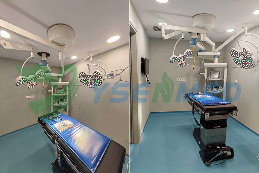 Lampe d'opération à LED YSENMED installée dans une clinique vétérinaire en Grèce
