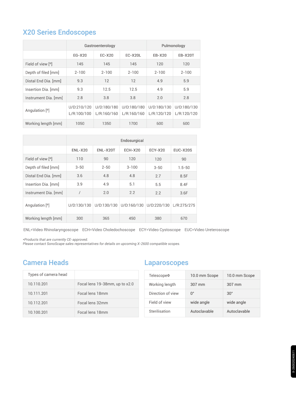 Electronic Endoscope Sonoscape X-2600