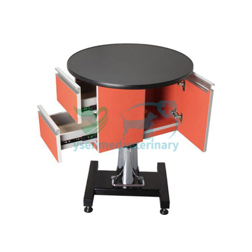 Round Hydraulic Grooming Table with Cabinet YSFT-805C