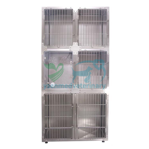 Jaula para perros modular profesional de acero inoxidable con esquinas redondeadas YSKA-509