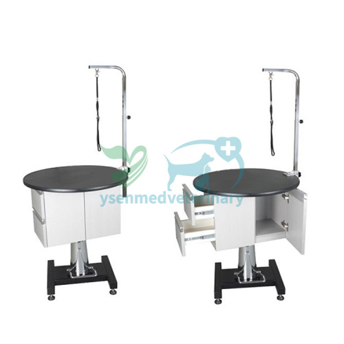 Round Hydraulic Grooming Table with Cabinet YSFT-805C