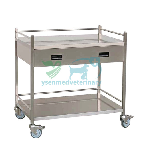 Rectangle Mobile animal therapy treatment cart with brackets YSITDS-9060