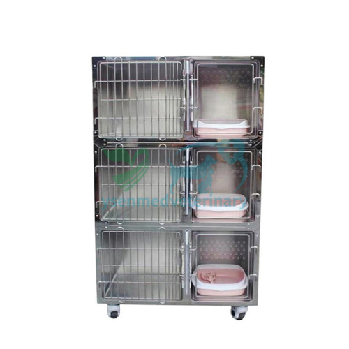 Stainless steel high end cat cage with independent cat toilet YSVET900M