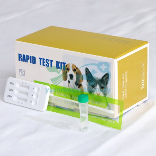 Tiras de prueba rápida veterinaria CPV Ag+CCV Ag+Giardia Ag Antígeno del virus del parvo canino Antígeno del virus de la corona canina Prueba rápida combinada del antígeno de Giardia