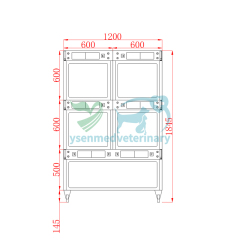 YSVET1845E YSENMED Veterinary Stainless Steel Cage for Exotic Pets
