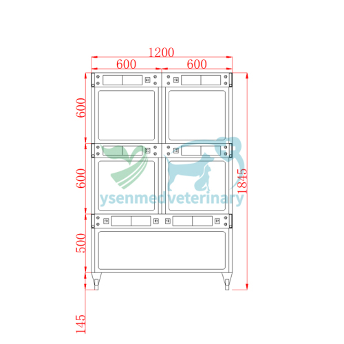 YSVET1845E YSENMED Veterinary Stainless Steel Cage for Exotic Pets