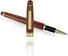 BEILUNER Luxury Walnut Ballpoint Pen Writing Set - Elegant Fancy Nice Gift Pen Set for Signature Executive Business Office Supplies - Gift Boxed with Extra Refills (Black)