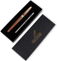 BEILUNER Luxury Walnut Ballpoint Pen Writing Set - Elegant Fancy Nice Gift Pen Set for Signature Executive Business Office Supplies - Gift Boxed with Extra Refills (Black)