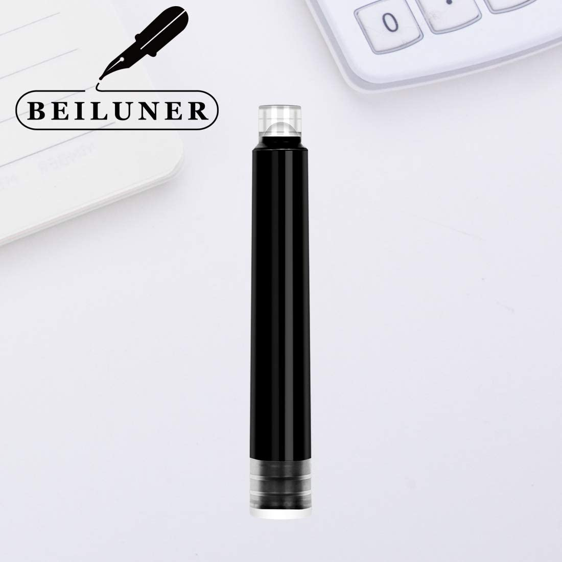 BEILUNER Fountain Pen Set Ink Cartridges Black Color, Value Pack of 24