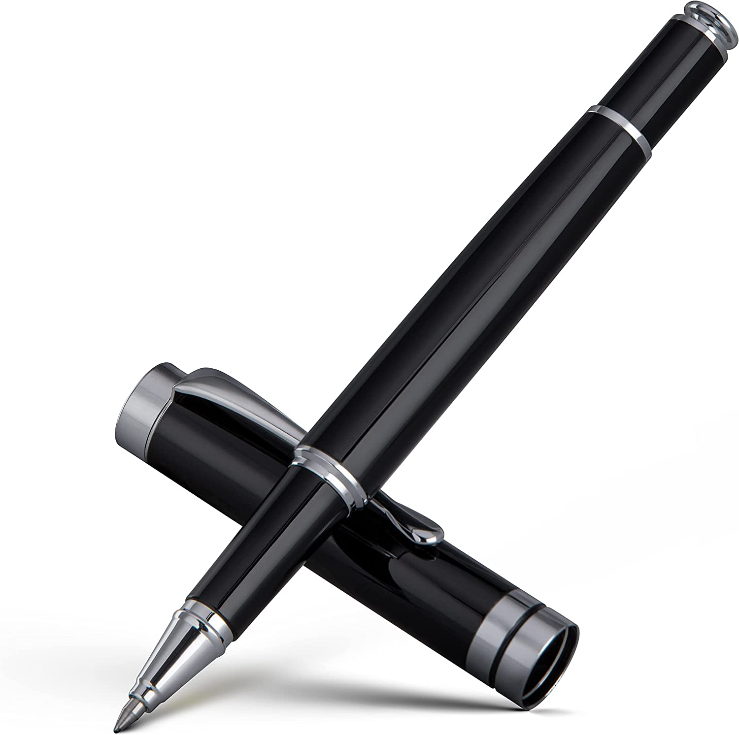 Scriveiner Silver Chrome Ballpoint Pen - Stunning Luxury Pen with 24K Gold  Finish, Schmidt Black Refill, Best Ball Pen Gift Set for Men & Women,  Professional, Executive, Office, Nice, Fancy Pens :