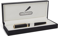 BEILUNER Luxury Rollerball Pen,24K Gold Trim,Noble and Elegant Designs,Schneider Ink Refill, Best Roller Ball Pen Gift Set for Men & Women, Professional, Executive Office, Nice Pens