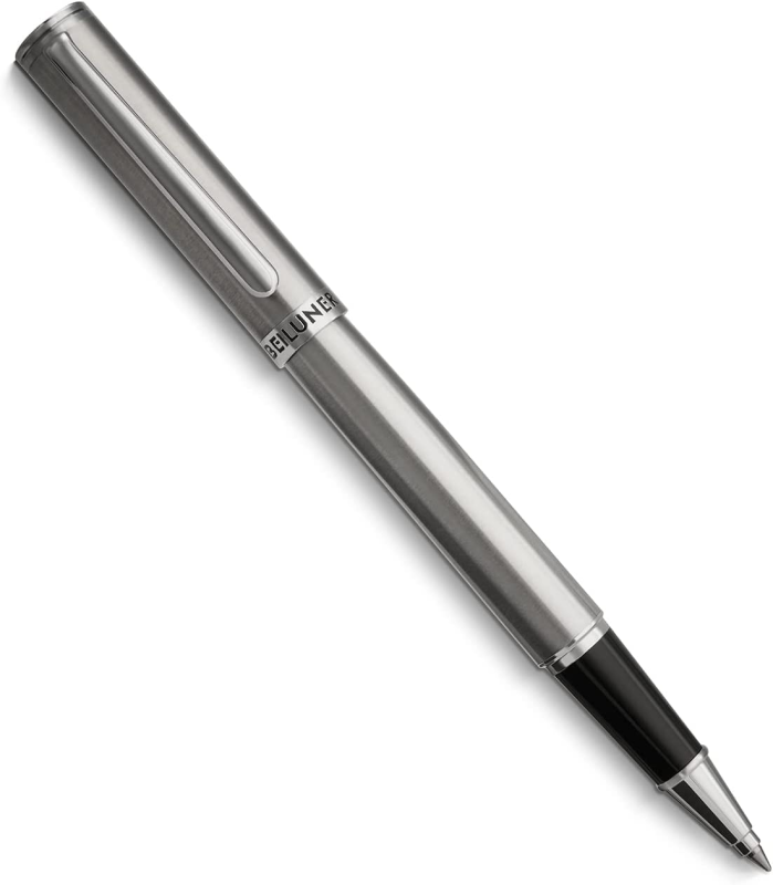  Gullor 2 PCS Roller Ball Pen Black and Silver with Nice Brown  Pen Case : Rollerball Pens : Office Products