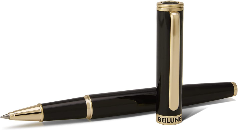 BEILUNER Luxury Rollerball Pen,24K Gold Trim,Noble and Elegant Designs,Schneider Ink Refill, Best Roller Ball Pen Gift Set for Men & Women, Professional, Executive Office, Nice Pens