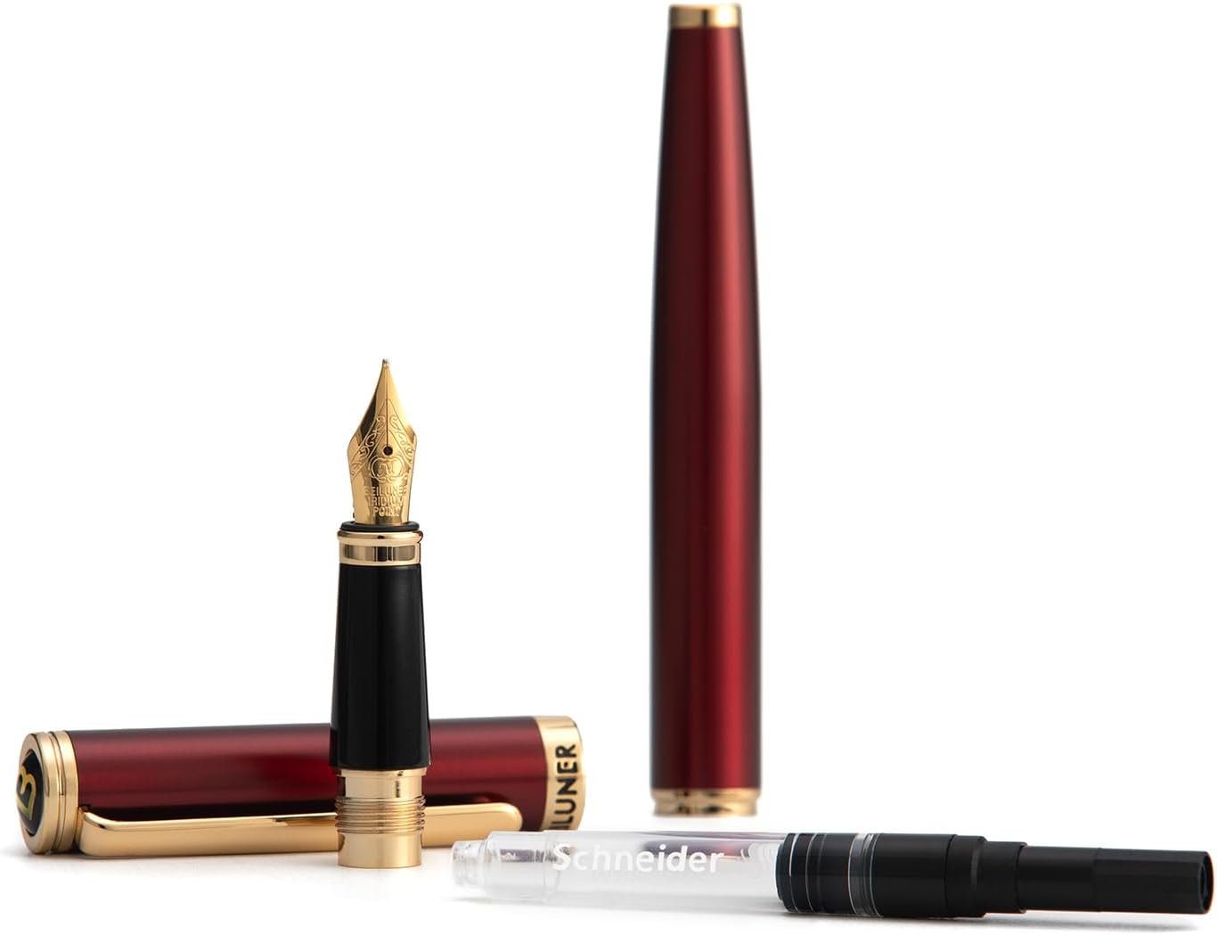 BEILUNER Red Fountain Pen,Stunning Luxury Pen