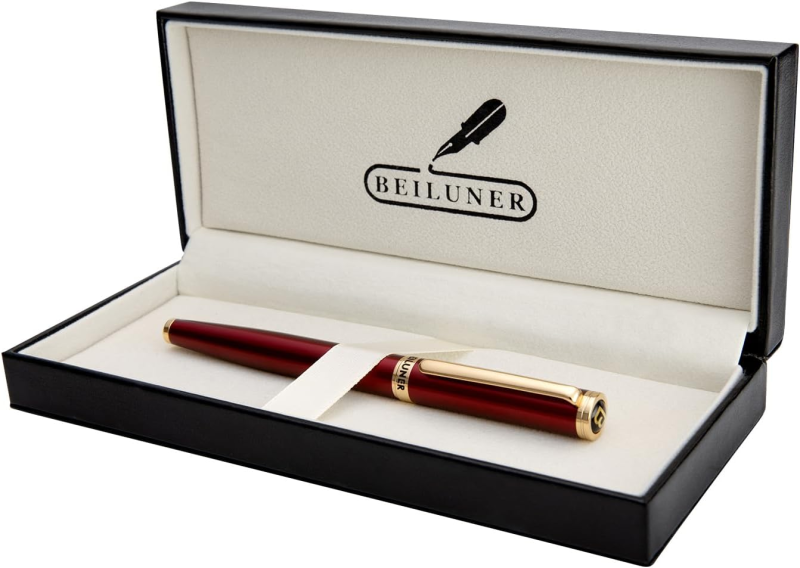 BEILUNER Red Fountain Pen,Stunning Luxury Pen