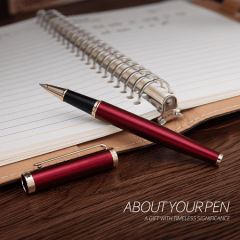 BEILUNER Red Personalized Fountain Pen,Stunning Luxury Pen,24K Gilded Nib(Medium)