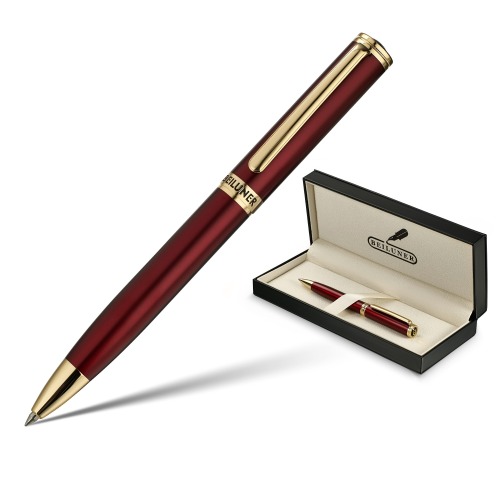 BEILUNER Red Lacquer Gel Pen With 24K Gold Finish, Retractable Pens, Gift Pen Set, Professional, Elegant, Writing, Executive, Office, Nice Fancy Designer, Perfect for Men and Women