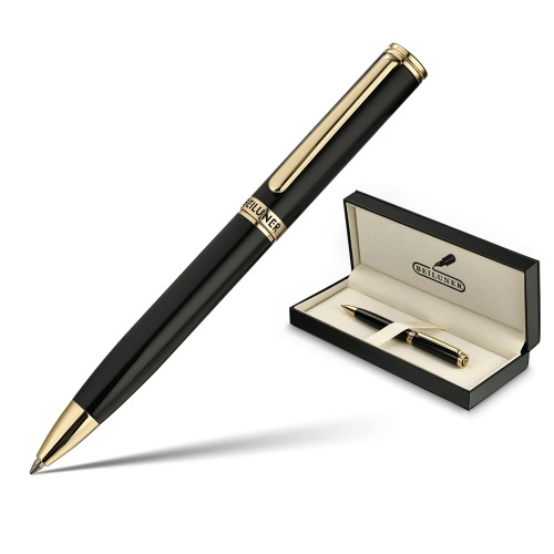 BEILUNER Luxury Gel Pen with 24K Gold Finish, Black Piano Lacquer, Luxury Grade Craftsmanship, Best Pen Gift Set for Men and Women, Professional, Executive, Office, Retractable Nice Pens