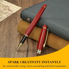 BEILUNER Luxury Wood Ballpoint Pen Writing Set,Rosewood-Elegant Fancy Nice Gift Pen Set for Signature Executive Business Office Fancy Nice Supplies - Christmas Gift Boxed with Extra Refills (Black)