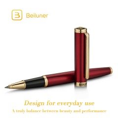 BEILUNER Luxury Rollerball Pen,24K Gold Trim,Noble and Elegant Designs,Schneider Ink Refill, Best Roller Ball Pen Gift Set for Men & Women, Professional, Executive Office, Nice Pens BL-G02