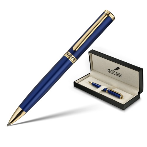 BEILUNER Blue Lacquer Gel Pen - Stunning Luxury Pen with 24K Gold Finish, ADMOK Black Refill, Executive Gift Set for Family &amp; Friends, Writing, Fancy, Office, Retractable Pens