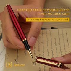 BEILUNER Luxury Rollerball Pen,24K Gold Trim,Noble and Elegant Designs,Schneider Ink Refill, Best Roller Ball Pen Gift Set for Men & Women, Professional, Executive Office, Nice Pens BL-G02